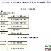 2013电算化音频+讲义+用友版习题冲刺视频