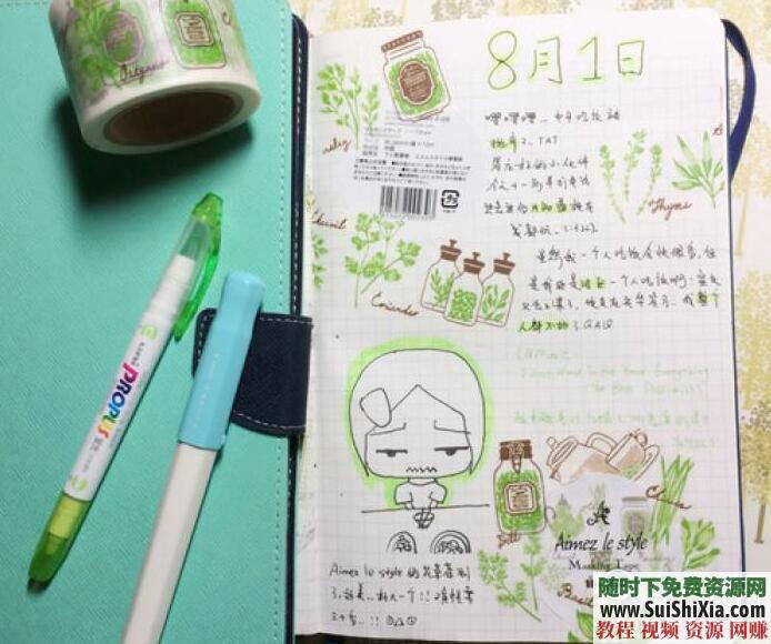 大量PDF手绘电子书籍 手账素材和可打印贴纸若干  超全高逼格手帐绘制视频教程88G 88G超全高逼格手帐绘制视频教程+大量PDF手绘电子书籍+手账素材和可打印贴纸若干 电子书 第3张