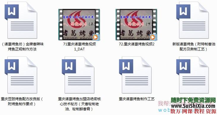 正宗诸葛烤鱼技术视频教程+全套配方资料下载 [编号369934] 电子书 第1张
