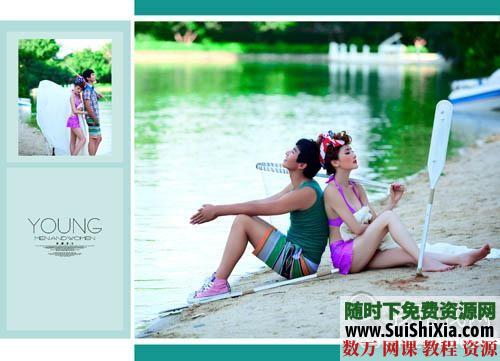 【夏日水岸】跨页婚纱模板素材9P 第3张