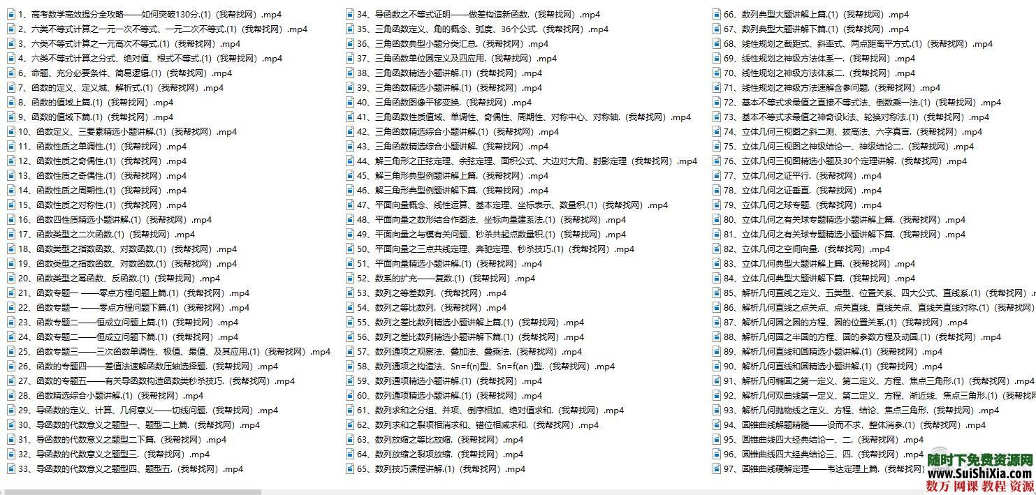 推荐一套优秀的高中数学视频课程，带练习试题、答案和导数PDF资料校博数学 英语学习 第7张