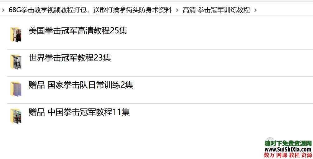 68G拳击教学视频教程打包，送散打擒拿街头防身术资料 电子书 第5张
