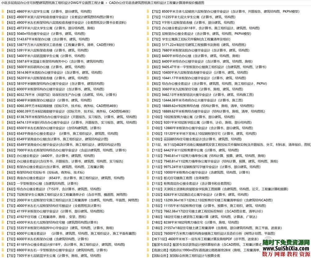 小区多层高层办公住宅别墅建筑图纸施工组织设计DWG平立面图工程计量 第4张