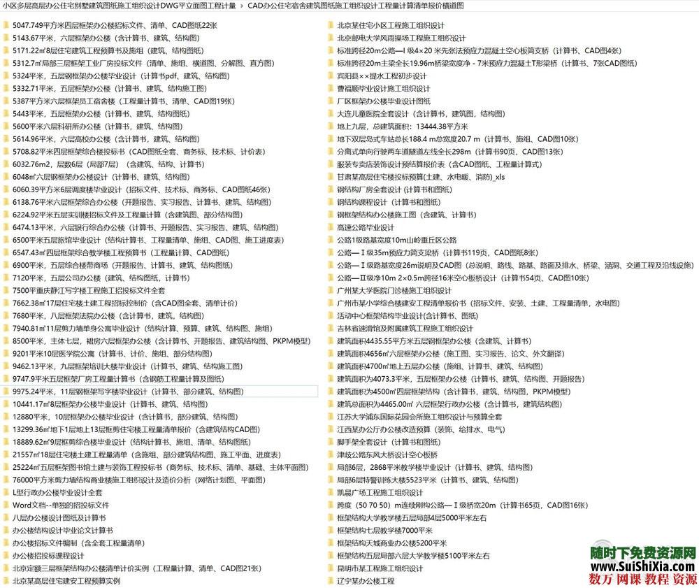 小区多层高层办公住宅别墅建筑图纸施工组织设计DWG平立面图工程计量 第6张