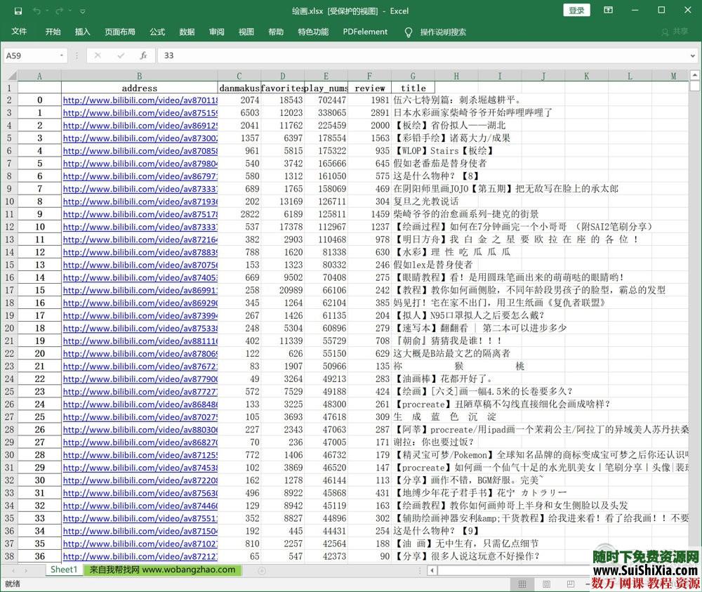 数万个B站视频学习资源资料URL链接大合集excel表格格式 英语学习 第3张