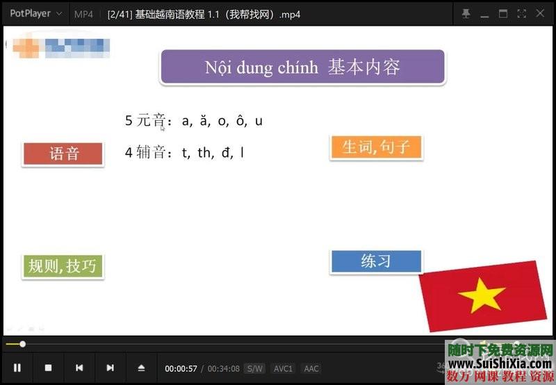 零基础自学越南语发音语法入门视频教程软件MP3资料大全下载 第6张