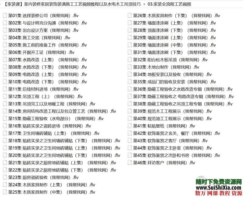 【家装课】室内装修家居装饰装潢施工工艺视频教程以及水电木工吊顶技巧 第3张
