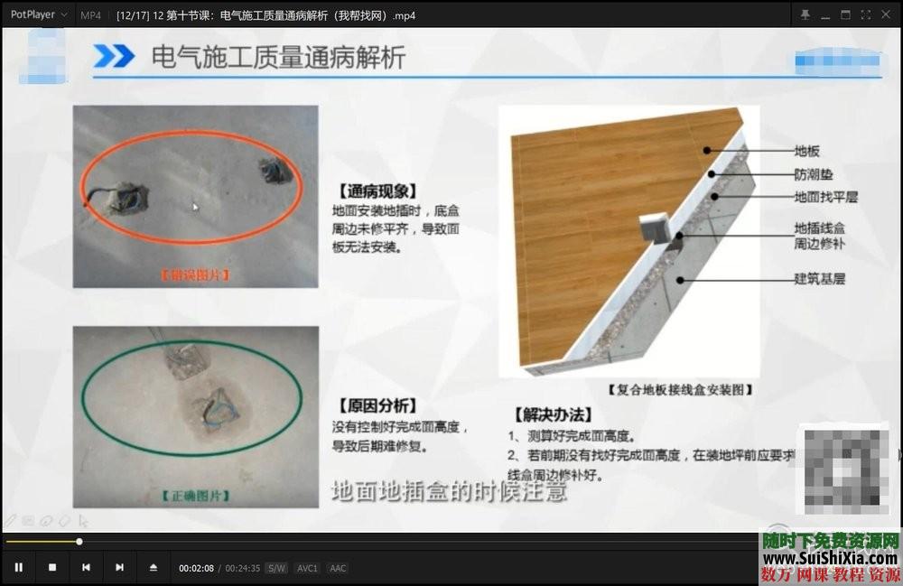 装饰水电工艺全过程解析管控视频图纸、质量技巧16节MP4格式教程 第4张